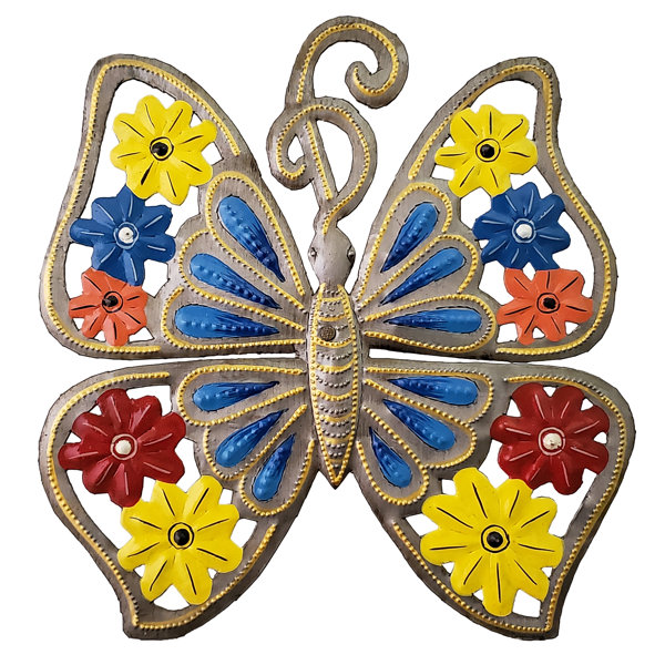 Rosalind Wheeler Nampa Painted Blue Butterfly Wayfair